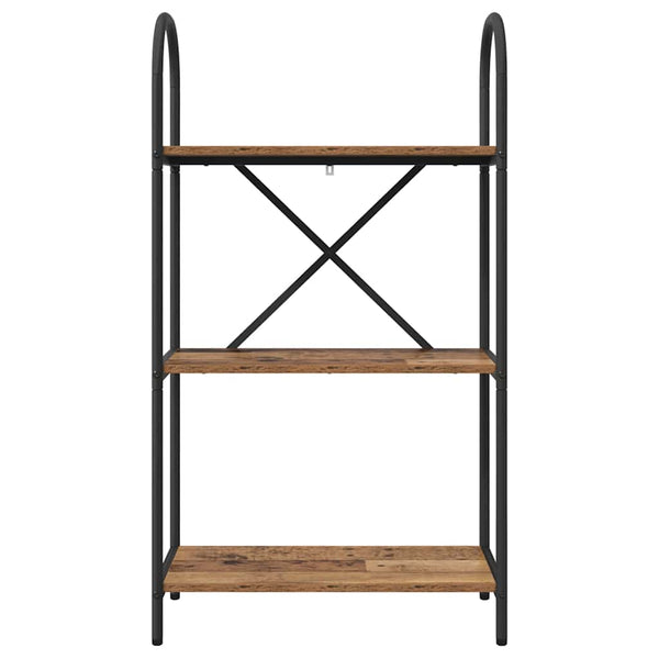 Kirjahylly 3 tasoa 60 x 30 x 109 cm Tekninen puu Vanha puu