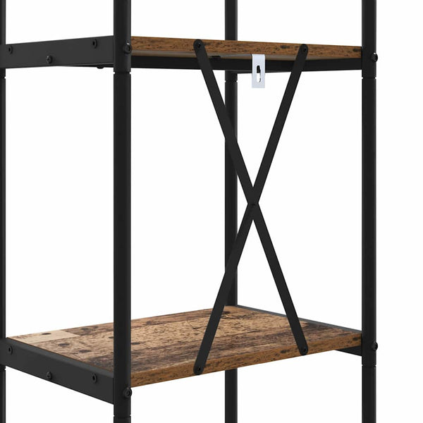 Kirjahylly 5 tasoa 40 x 30 x 183 cm Tekninen puu Vanha puu