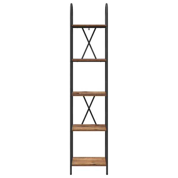 Kirjahylly 5 tasoa 40 x 30 x 183 cm Tekninen puu Vanha puu