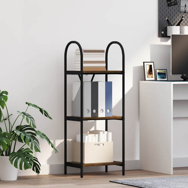 Kirjahylly 3 tasoa 40 x 30 x 109 cm Tekninen puu Savupähkinä