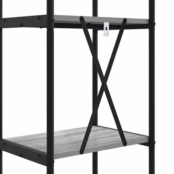 Kirjahylly 3 tasoa 40 x 30 x 109 cm Tekninen puu Harmaa Sonoma