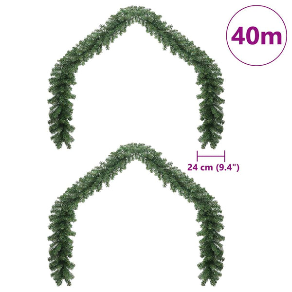 Vihreä jouluketju Dobreff 600 LED-valoilla (2 pcs polyvinyylikloridi)