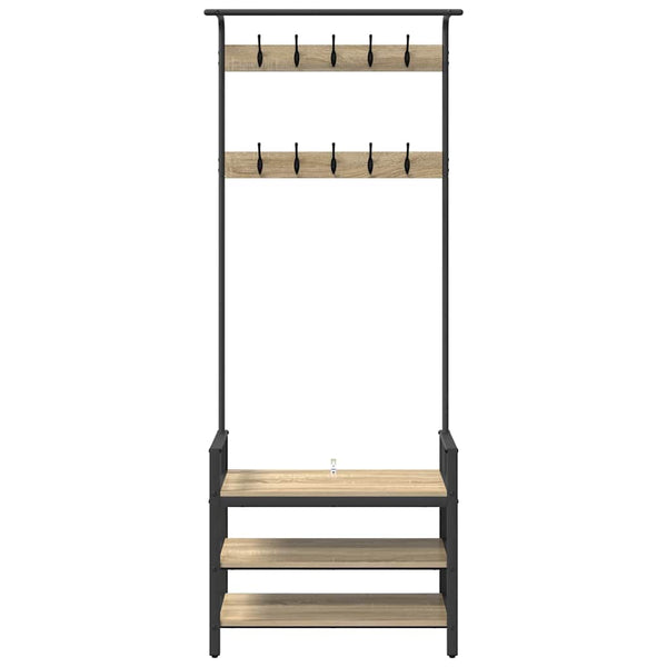 Takkihylly hyllyllä Sonoma-tammi 75 x 34 x 184 cm Tekninen puu