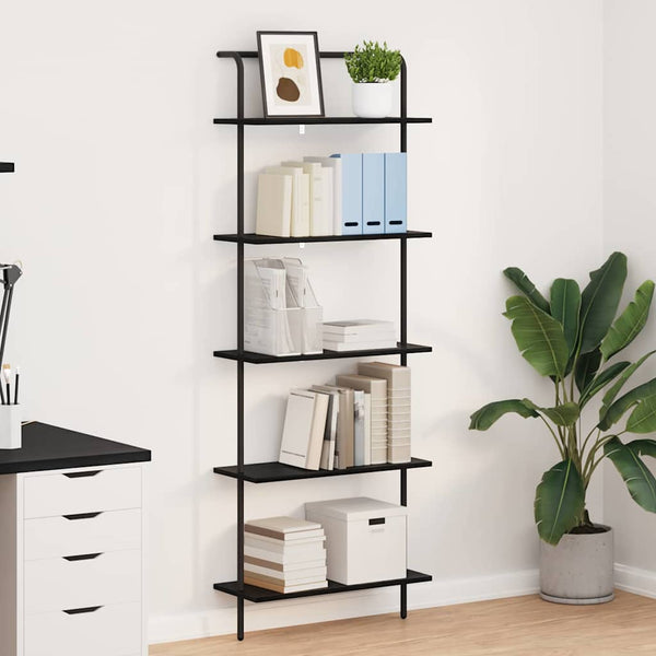 Kirjahylly 5 tasoa 60 x 24 x 168 cm Tekninen puu Musta tammi.
