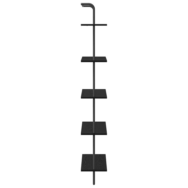 Kirjahylly 5 tasoa 60 x 24 x 168 cm Tekninen puu Musta tammi.