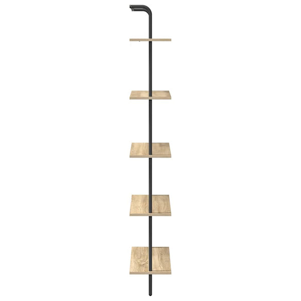 Kirjahylly 5 tasoa 60 x 24 x 168 cm Tekninen puu Sonoman tammi