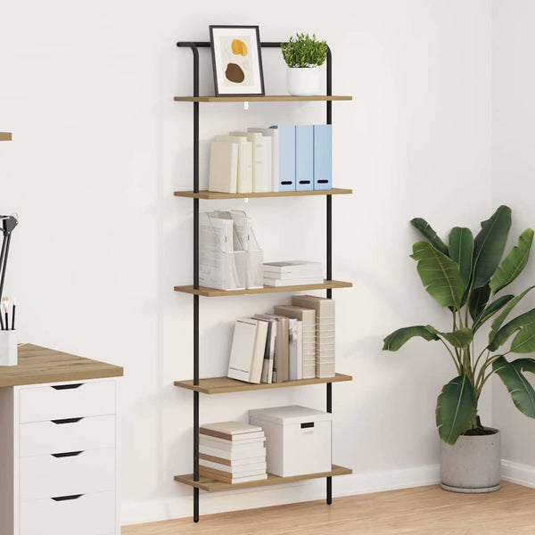Kirjahylly 5 tasoa 60 x 24 x 168 cm Tekninen puu Artisan tammi