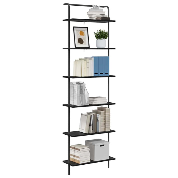 Kirjahylly 6 tasoa 60 x 24 x 203 cm Tekninen puu Musta tammi.
