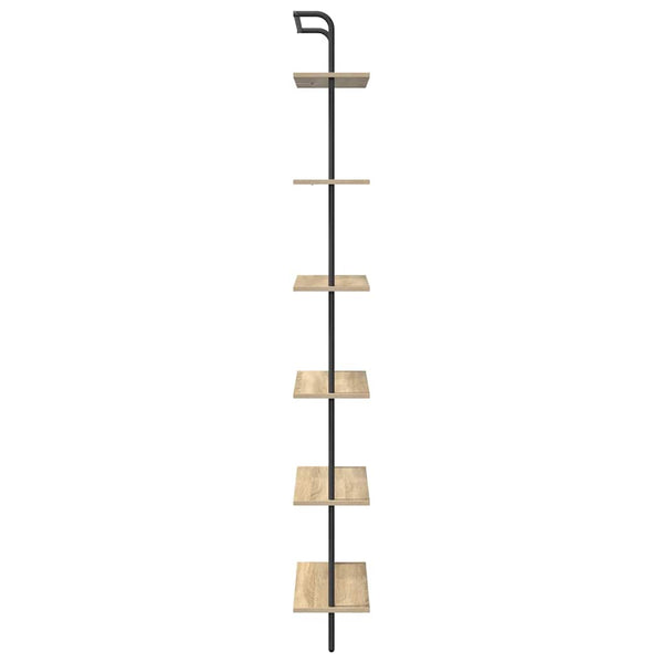 Kirjahylly 6 tasoa 60 x 24 x 203 cm Tekninen puu Sonoman tammi