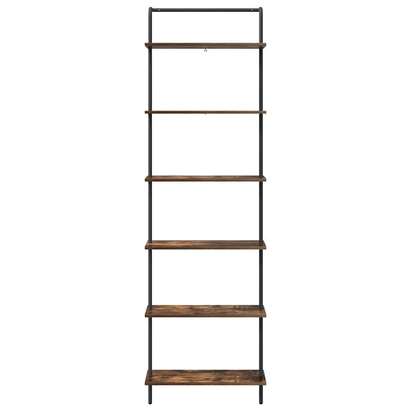 Kirjahylly 6 tasoa 60 x 24 x 203 cm Tekninen puu Savupähkinä