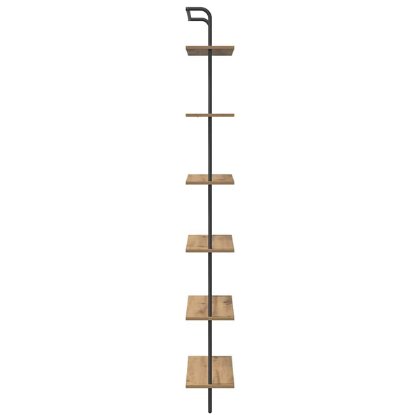 Kirjahylly 6 tasoa 60 x 24 x 203 cm Tekninen puu Artisan tammi