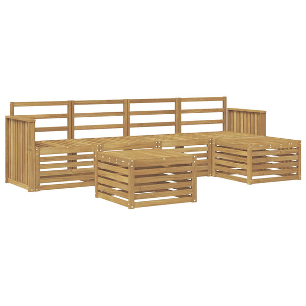 Ulkosohvakokoelma 6 kpl valkoinen Tiheä akasiapuu