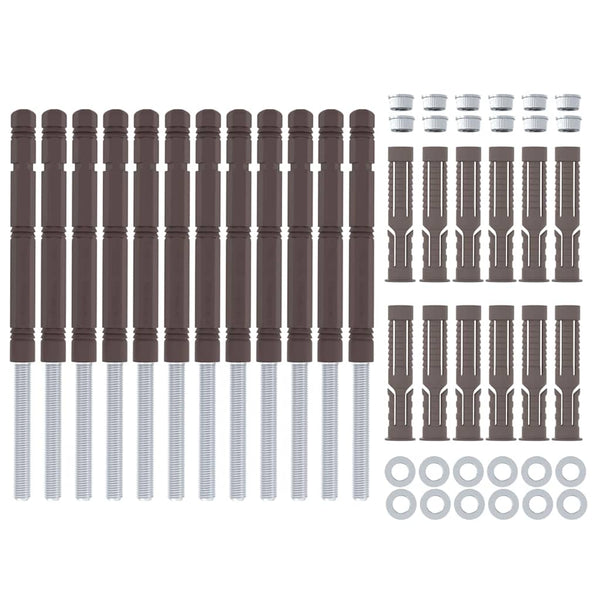 Vaijeri-hyllypidikkeet 12 pcs Ruskea Ø14 x 210 mm Teräs