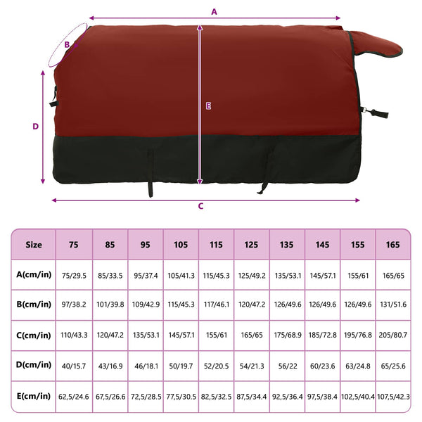 Hevospeitto Bordeaux ja musta 85 cm Polyesteri