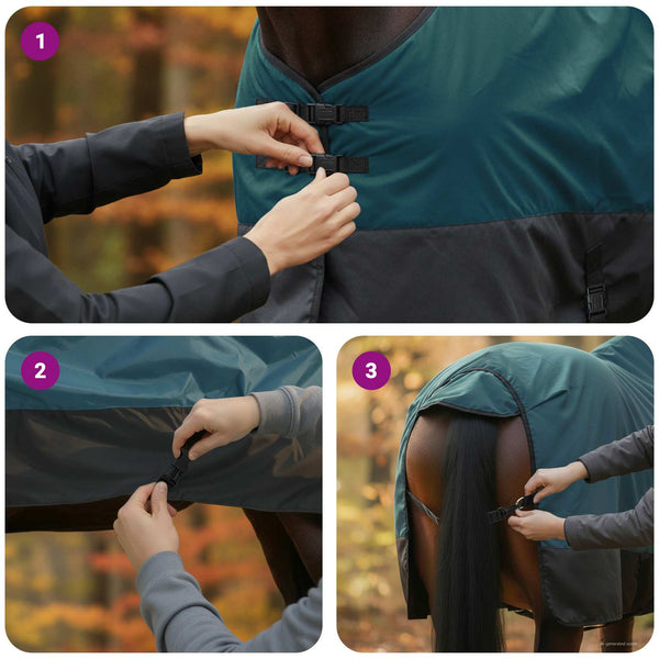 Hevospeitto Tumma vihreä ja musta 155 cm Polyesteri