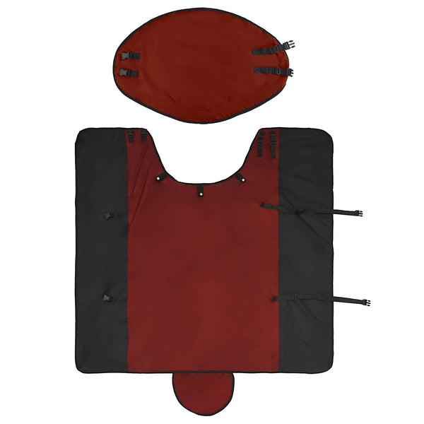 Hevospeitto Bordeaux ja musta 105 cm Polyesteri