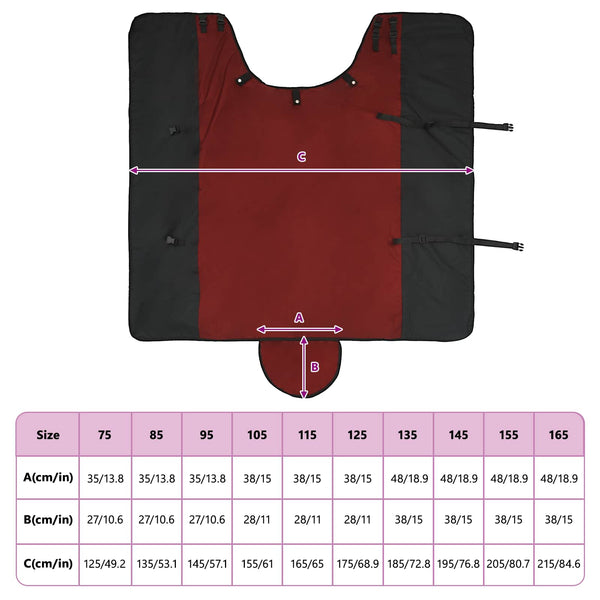 Hevospeitto Bordeaux ja musta 125 cm Polyesteri