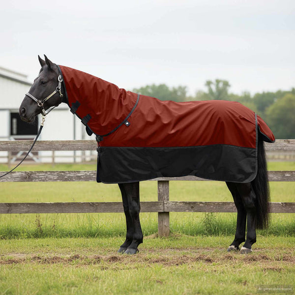 Hevospeitto Bordeaux ja musta 165 cm Polyesteri