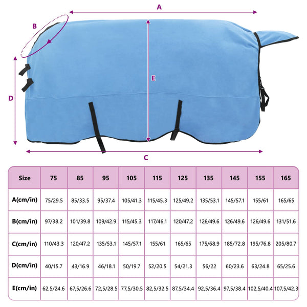 Hevospeitto Täysi Aqua 165 cm Polyesterivillaa