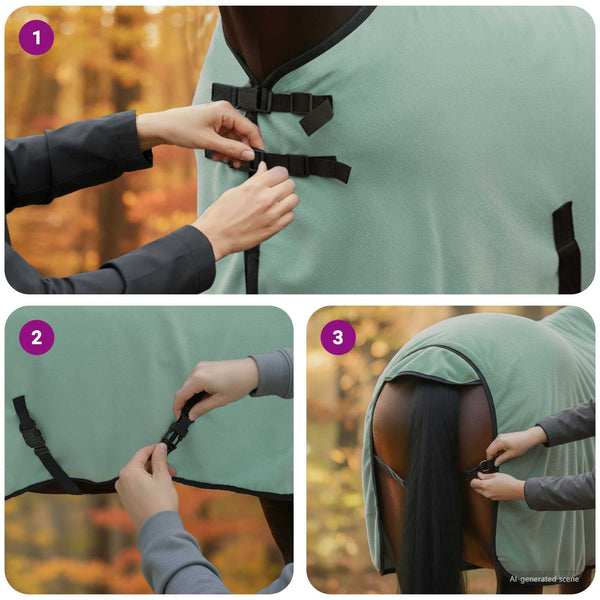 Hevospeitto Erityinen vihreä 115 cm Polyesterivillaa