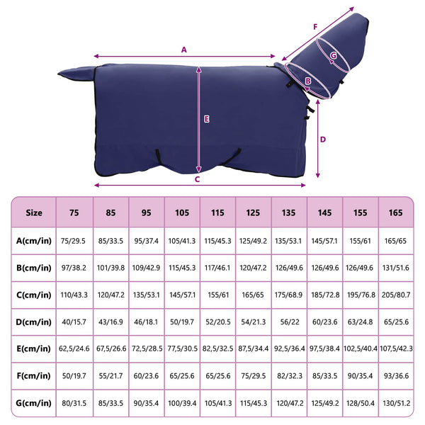 Hevospeitto Laivastonsininen 125 cm Polyesterivillaa