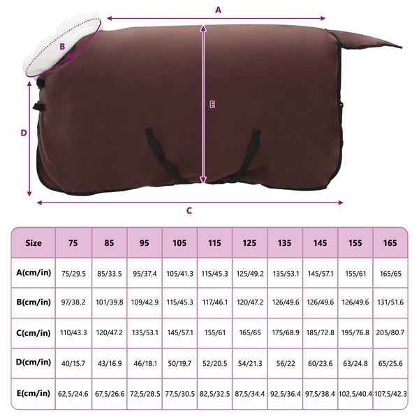 Hevospeitto Tumma ruskea 115 cm Polar fleece