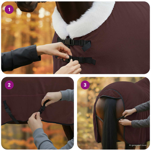 Hevospeitto Tumma ruskea 165 cm Polar fleece