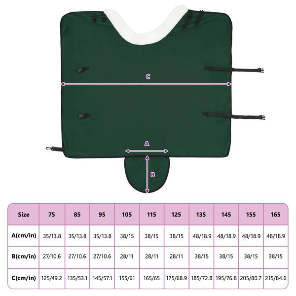 Hevospeitto Tummanvihreä 75 cm Polar fleece