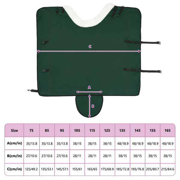 Hevospeitto Täysi tumma vihreä 145 cm Polar fleece