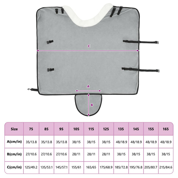 Hevospeitto Vaaleanharmaa 105 cm Polar fleece