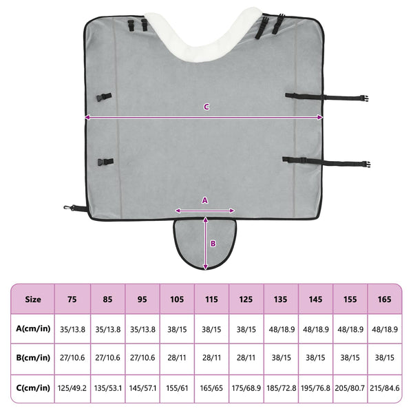 Hevospeitto Vaaleanharmaa 165 cm Polar fleece