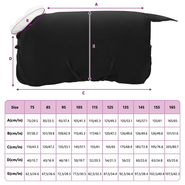 Hevospeitto Musta 95 cm Polar fleece