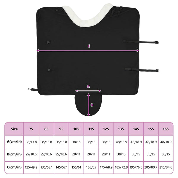 Hevospeitto Musta 105 cm Polar fleece