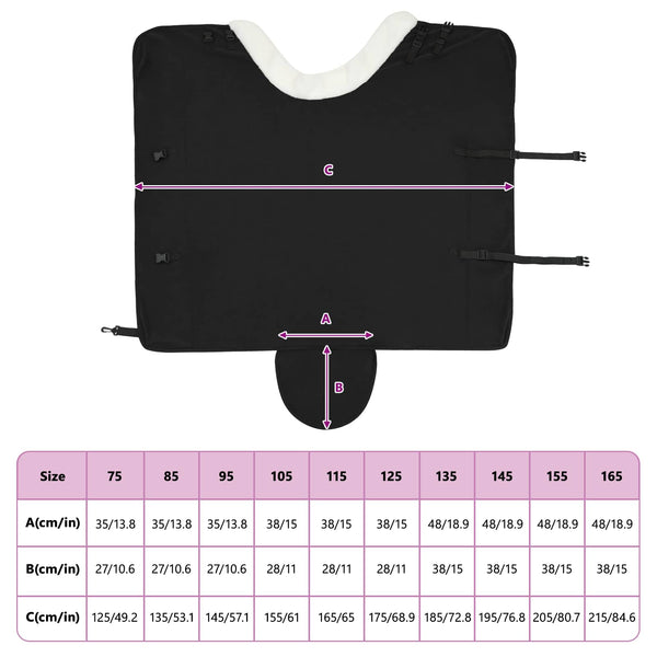 Hevospeitto Musta 155 cm Polar fleece