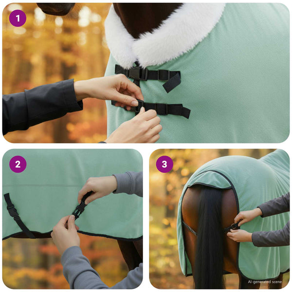 Hevospeitto Vihreä 135 cm Polar fleece