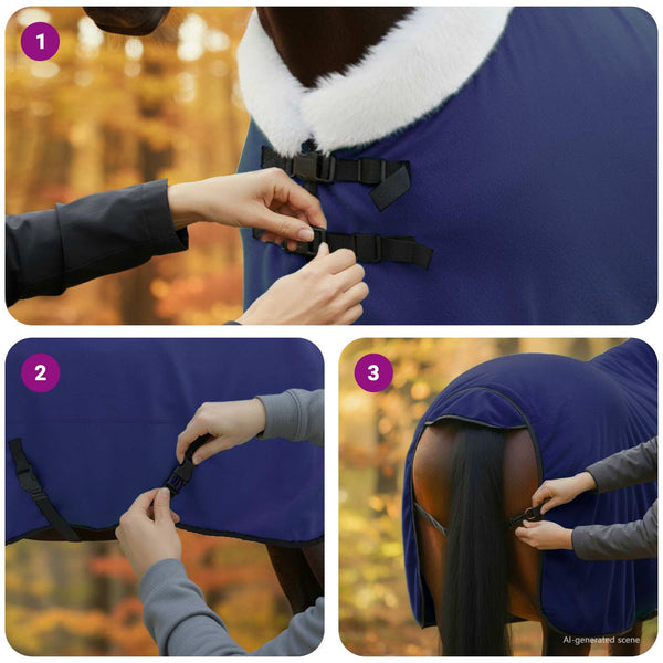 Hevospeitto Laivastonsininen 155 cm Polar fleece