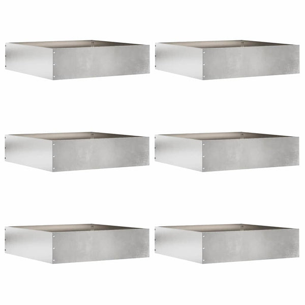 Nurmireunus 6 kpl 50 x 50 x 13 cm Ruostumaton teräs Hopea