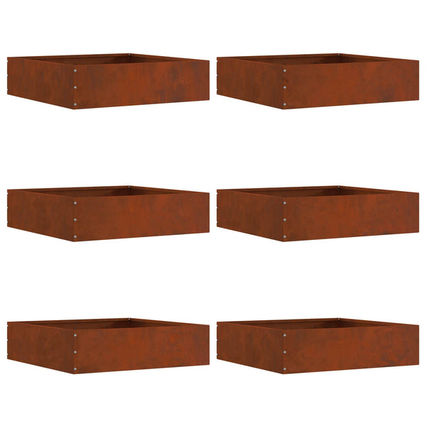 Nurmireunus 6 kpl 50 x 50 x 13 cm Ruosteinen