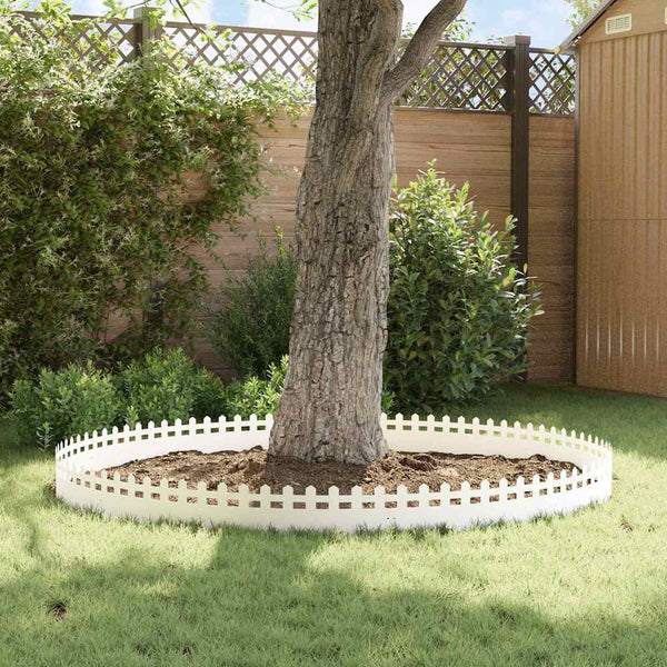 Nurmikonreunukset 30 kpl 103 x 0,05 x 22 cm Teräs valkoinen