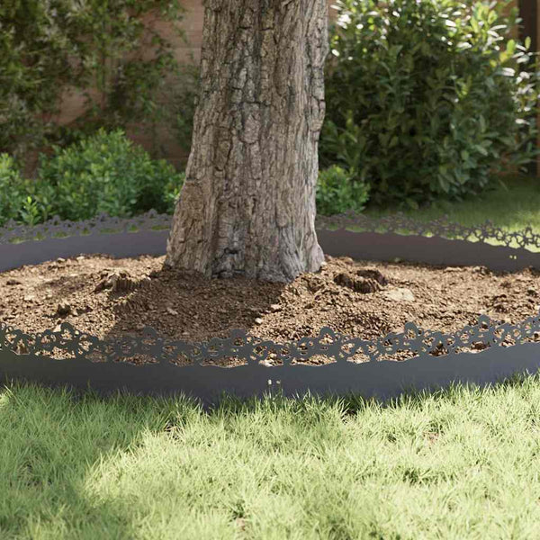 Nurmikonreunukset 20 kpl 103 x 0,05 x 22 cm Teräs Antrasiitti