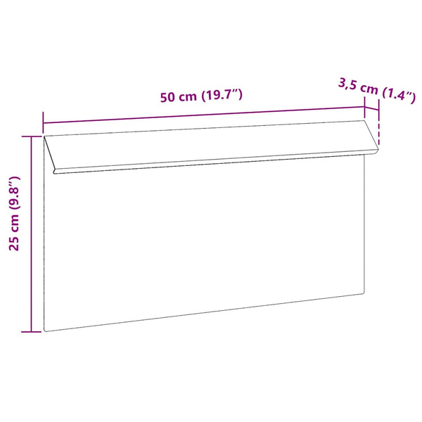 Etanaaita 4 kpl 50 x 3,5 x 25 cm Galvanoitu teräs Hopea