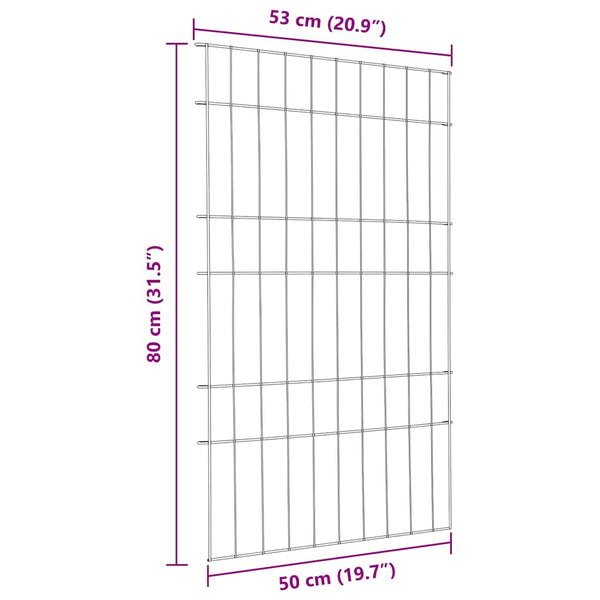 Lammikkoaitasarja 8 kpl 50 x 80 cm Teräs Vihreä