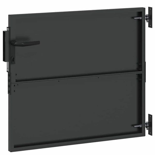 Puutarhaportti 85 x 100 cm Jauhemaalattu teräs Musta Lukittava