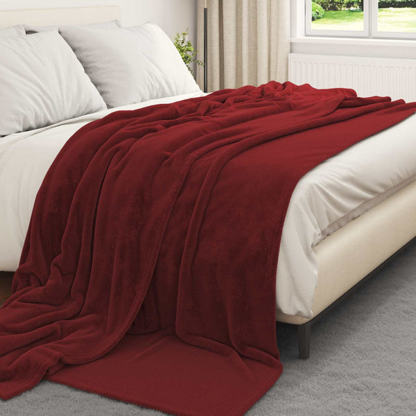 Heittopeitto Bordeaux punainen 220 x 240 cm 1.37 kg Fleese