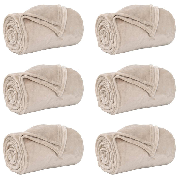 Heittopäällys 6 kpl Beige 220 x 240 cm 8.23 kg Fleese