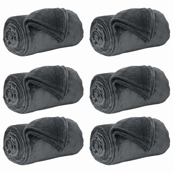 Heittopäällys 6 kpl Tummanharmaa 5FT King Size 4.68 kg Fleese