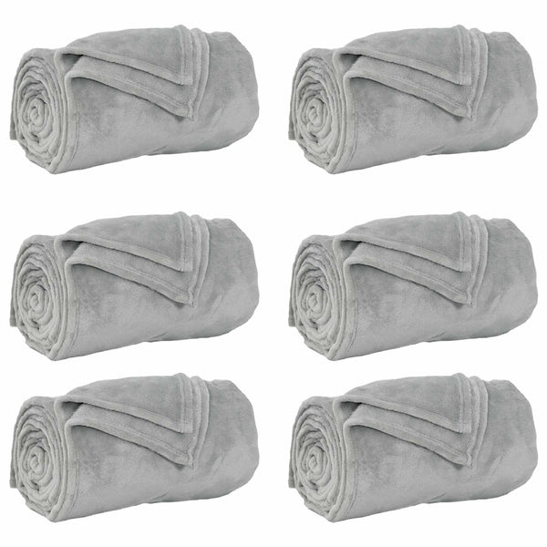 Heittopäällys 6 kpl Harmaa 240 x 270 cm 10.11 kg Fleese