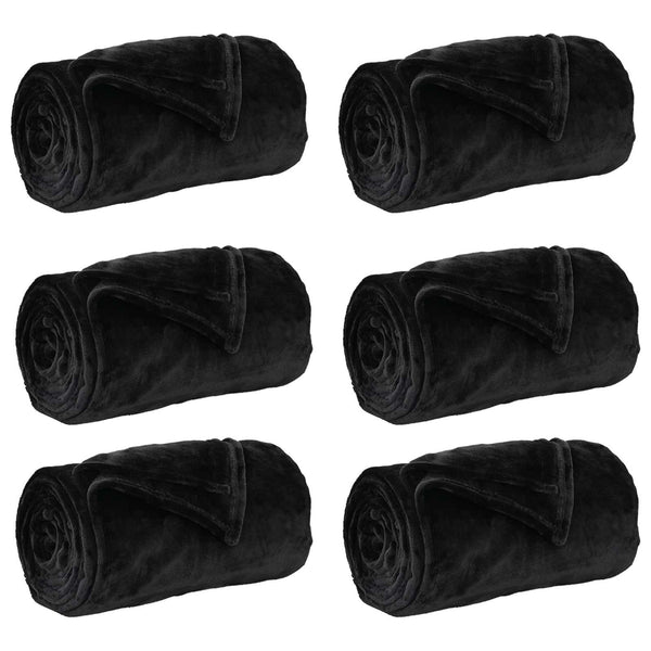 Heittopäällys 6 kpl Musta 130 x 150 cm 3.04 kg Fleese