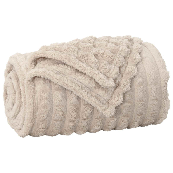Heittopäällys 6 kpl Beige 200 x 150 cm 4.75 kg Fleese