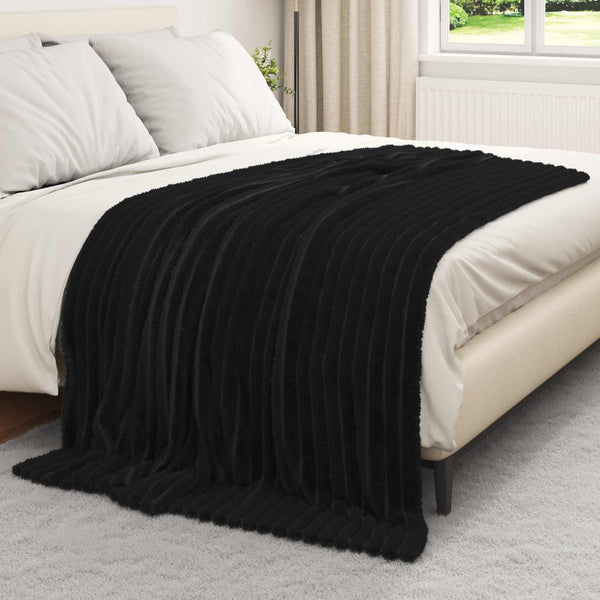 Heittopäällys 6 kpl Musta 200 x 150 cm 4.75 kg Fleese